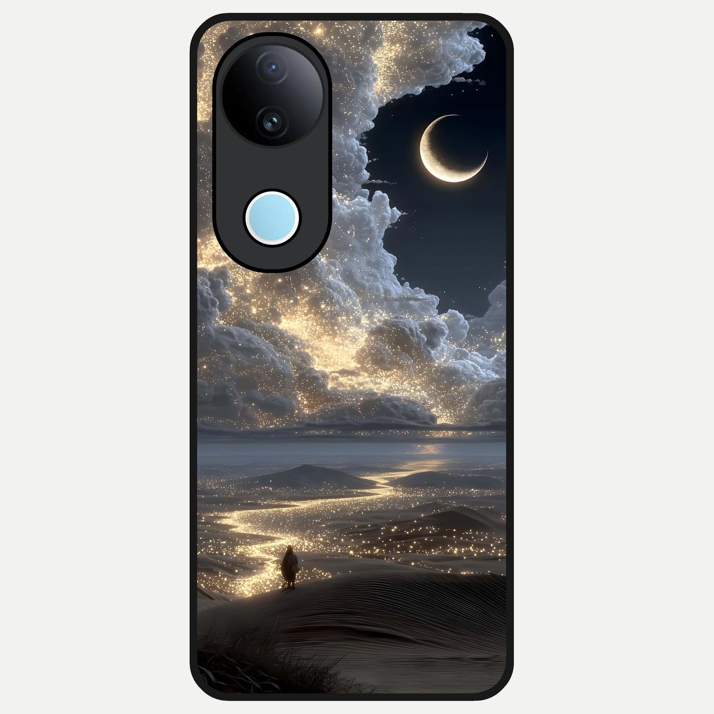  Moonlight Spark Path Glass Case for  iQOO Z10R back cover – full design glossy printed glass finish