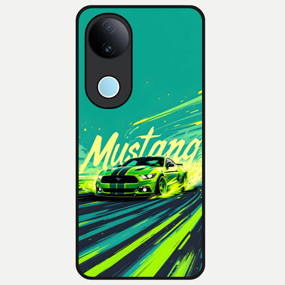  Mustang Bang Glass Case for  iQOO Z10R back cover – full design glossy printed glass finish