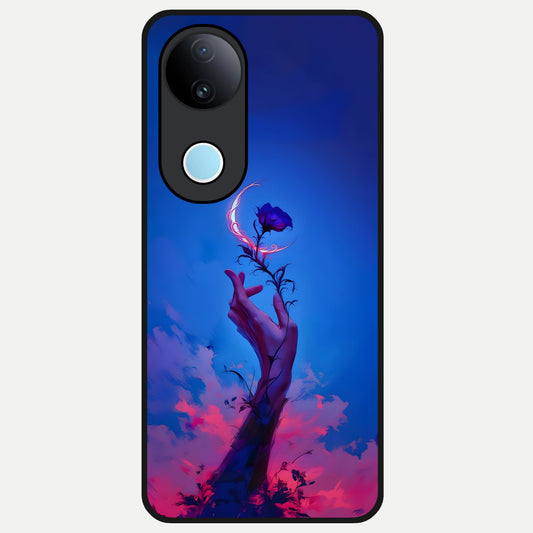  Mystic Hand Glass Case for  iQOO Z10R back cover – full design glossy printed glass finish