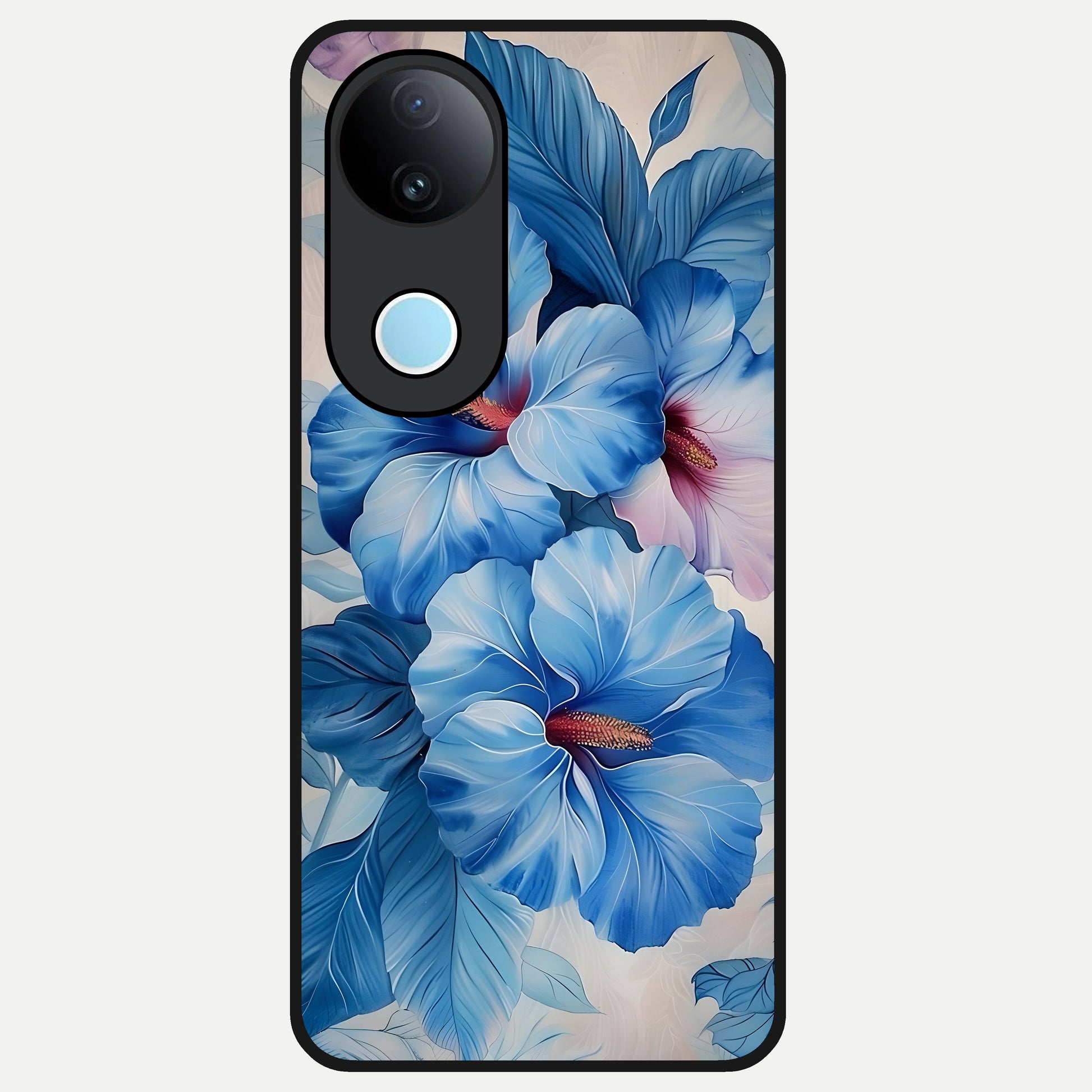  Ocean Hibiscus Grace Glass Case for iQOO Z10R back cover – full design glossy printed glass finish