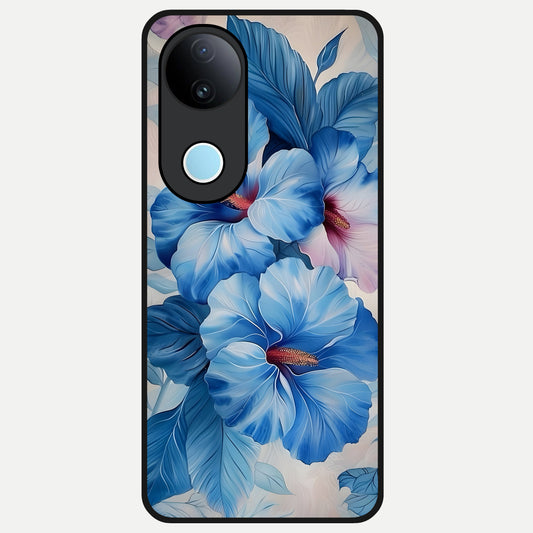  Ocean Hibiscus Grace Glass Case for iQOO Z10R back cover – full design glossy printed glass finish