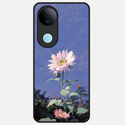  Pink Shells Outline Glass Case for iQOO Z10R back cover – full design glossy printed glass finish