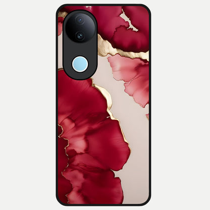  Pink And White Marble Glass Case for iQOO Z10R back cover – full design glossy printed glass finish
