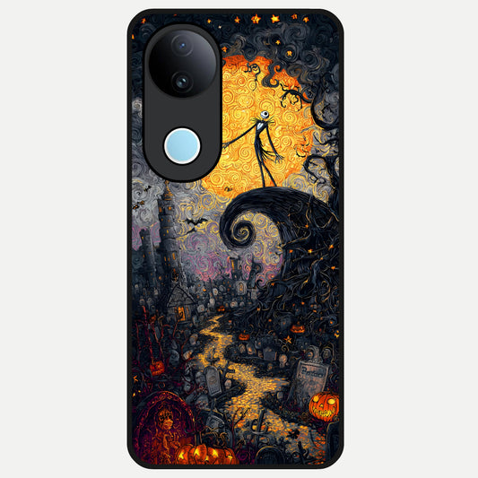  Pumpkin Moonlight Tale Glass Case for iQOO Z10R back cover – full design glossy printed glass finish
