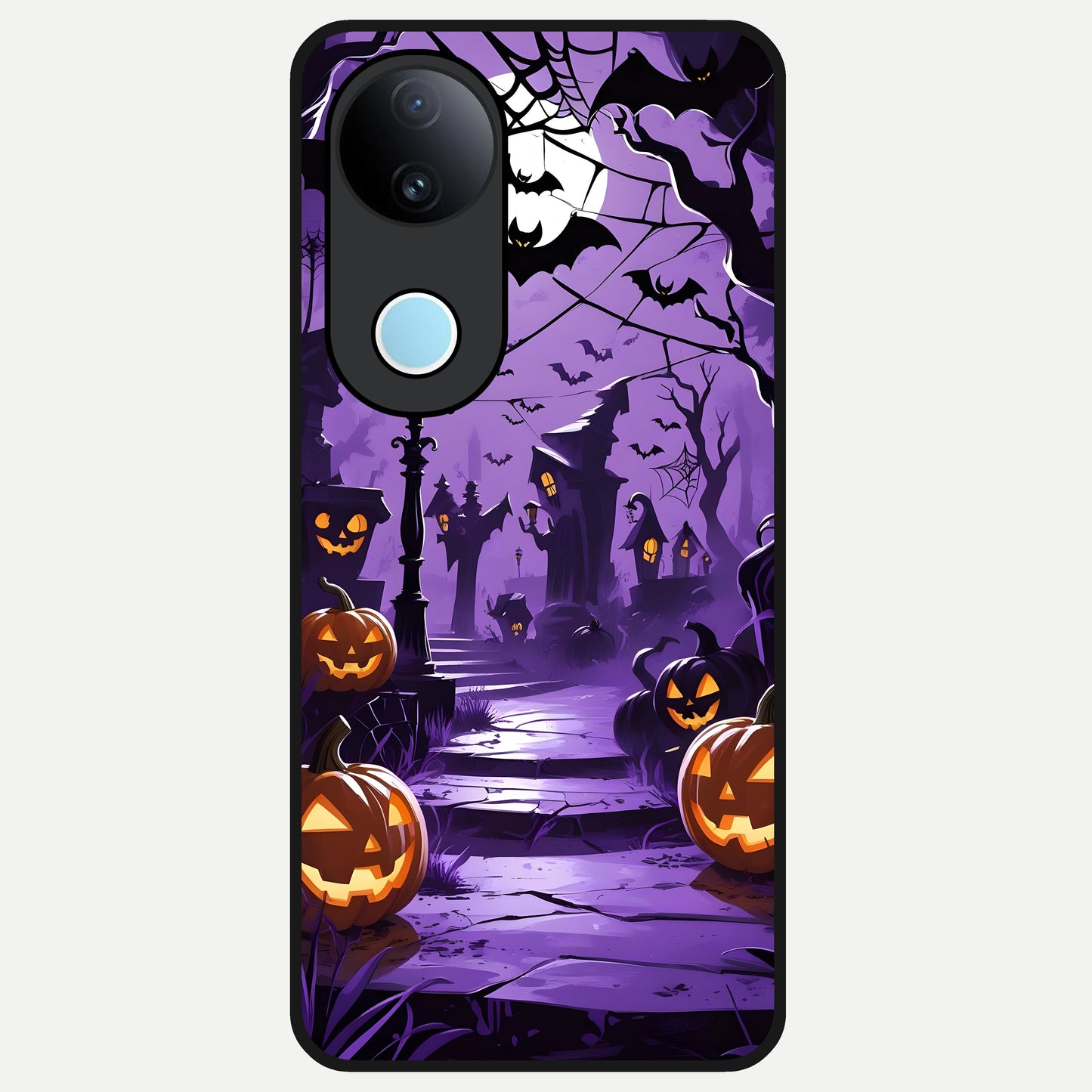  Pumpkin Patch Halloween Glass Case for  iQOO Z10R back cover – full design glossy printed glass finish