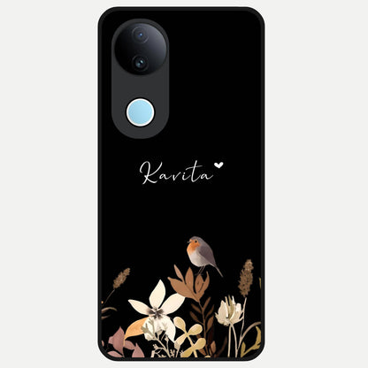  Quiet Garden Tune Custom Name Glass Case for  iQOO Z10R back cover – full design glossy printed glass finish