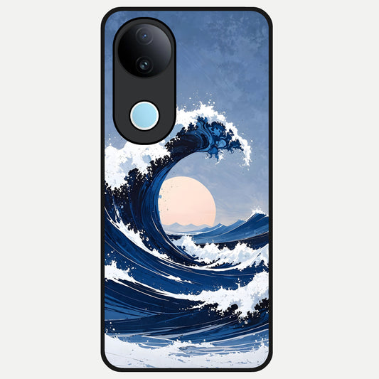  Rising Tide Power Glass Case for  iQOO Z10R back cover – full design glossy printed glass finish