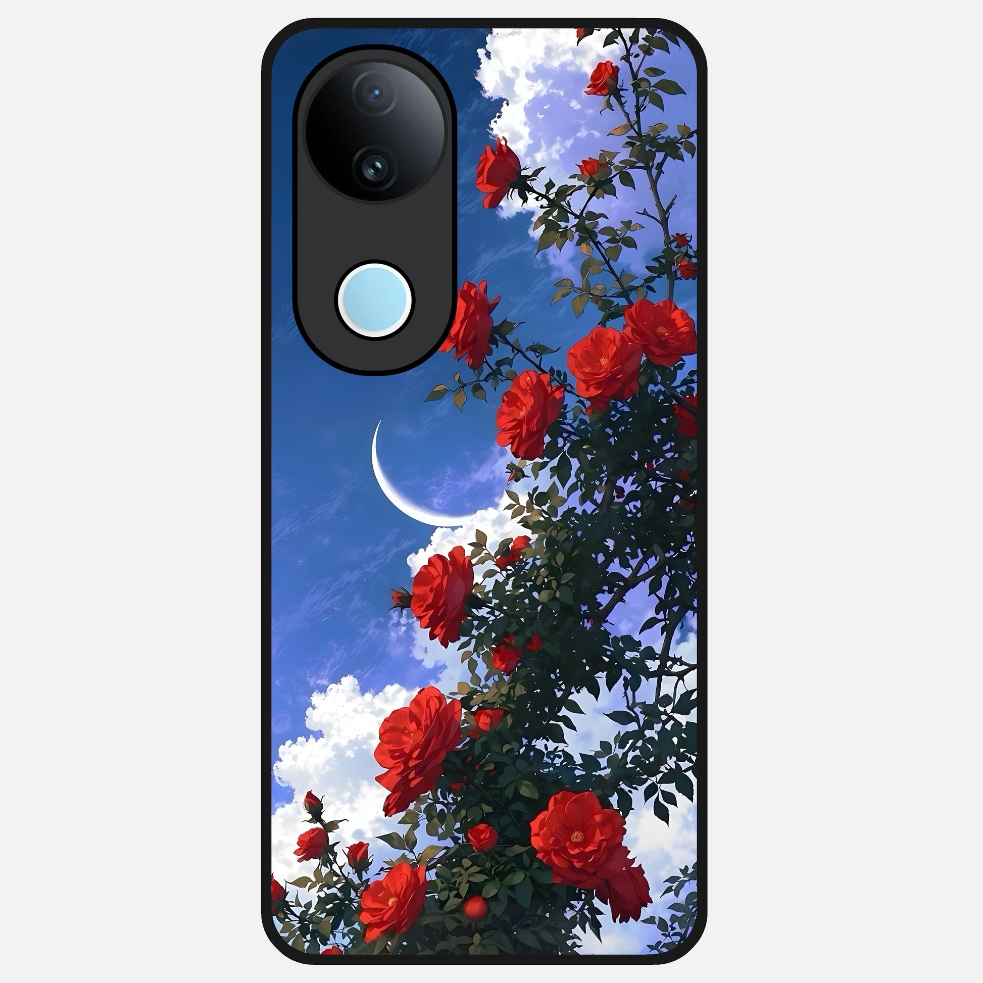  Rose Drift Flowers Glass Case for iQOO Z10R back cover – full design glossy printed glass finish