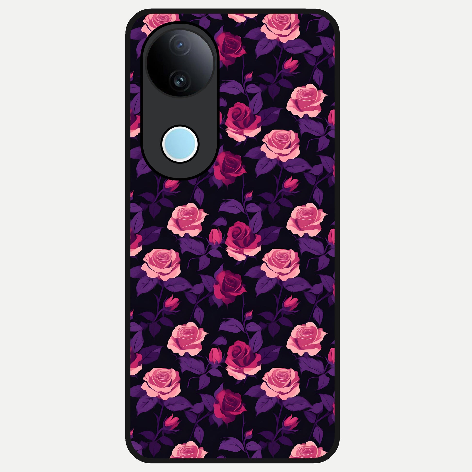  Rose Garden Twilight Glass Case for  iQOO Z10R back cover – full design glossy printed glass finish