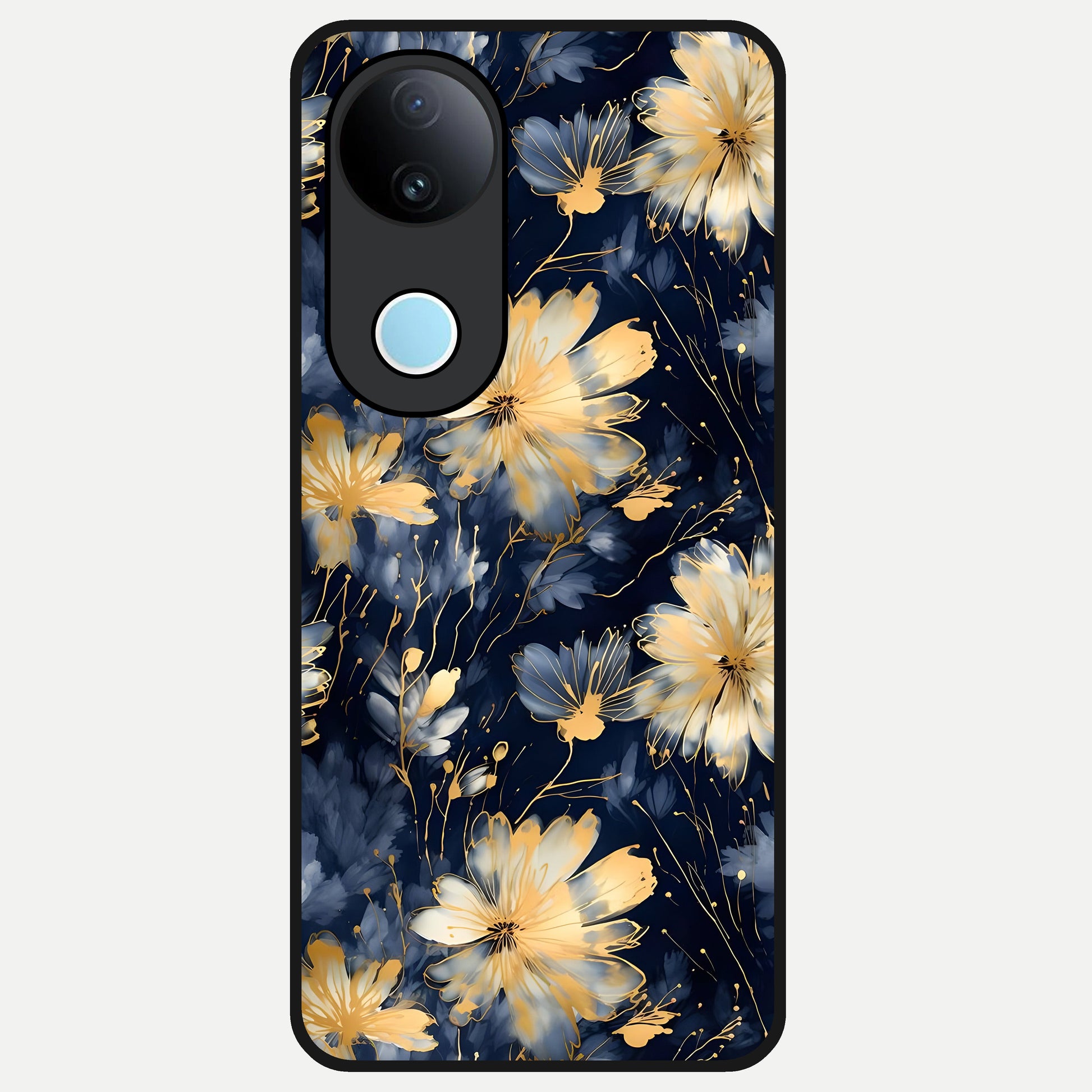  Royal Petal Dream Glass Case for iQOO Z10R back cover – full design glossy printed glass finish