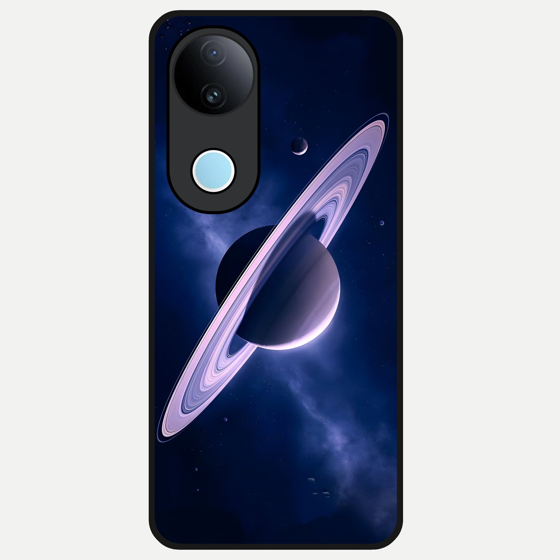  Saturn Ring Mystique Glass Case for  iQOO Z10R back cover – full design glossy printed glass finish