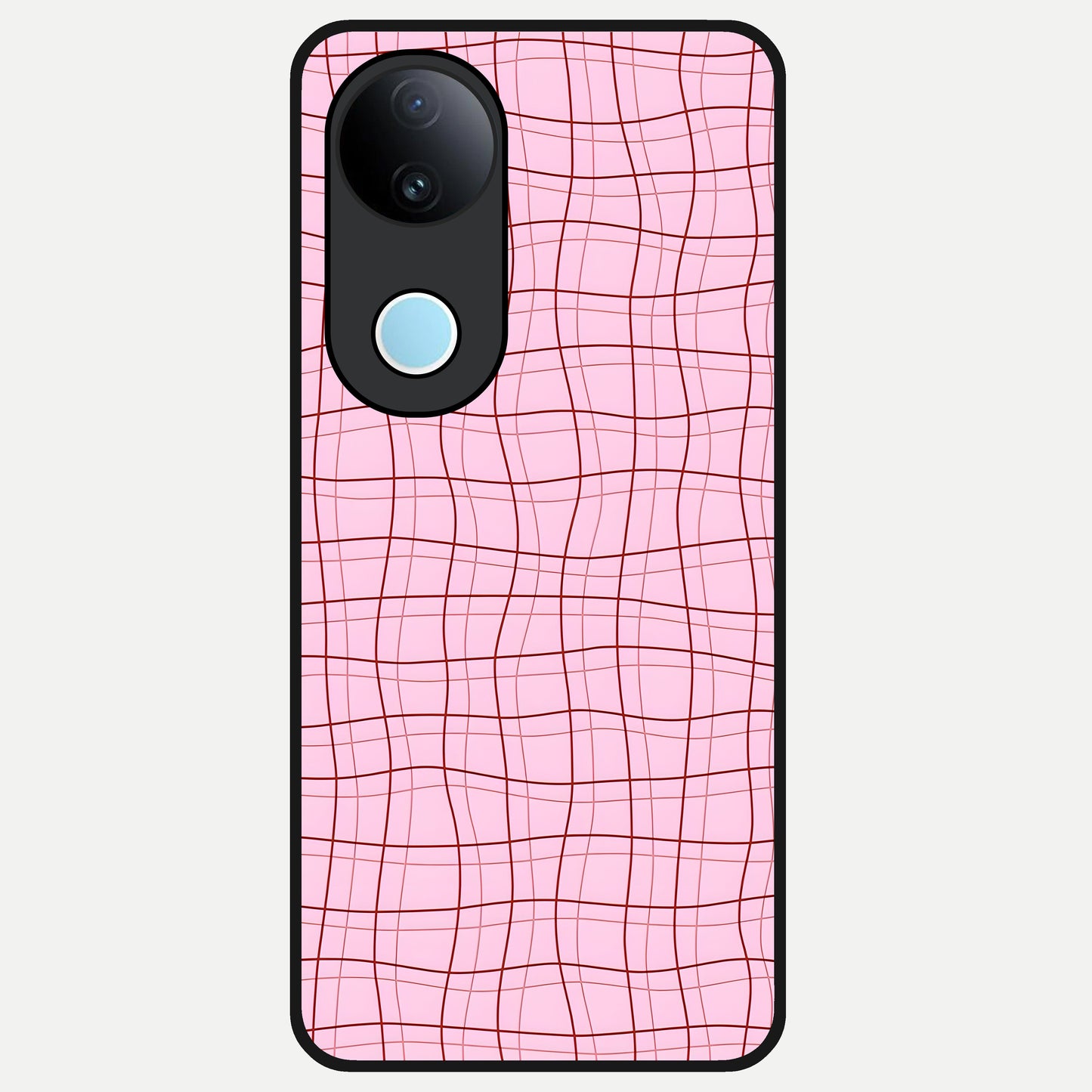  Soft Grid Bliss Glass Case for  iQOO Z10R back cover – full design glossy printed glass finish