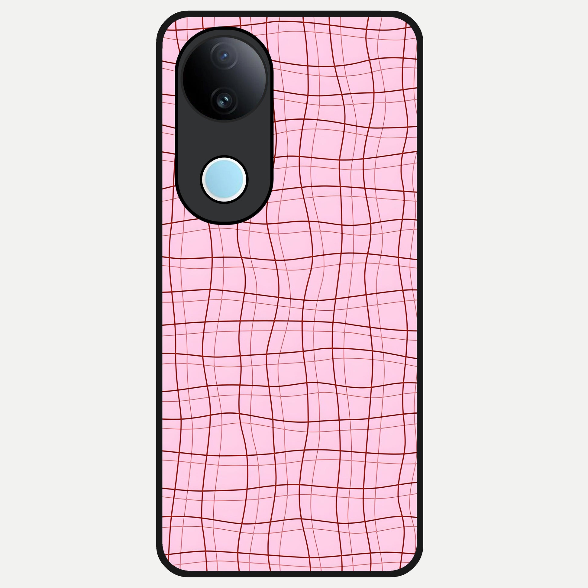  Soft Grid Bliss Glass Case for  iQOO Z10R back cover – full design glossy printed glass finish