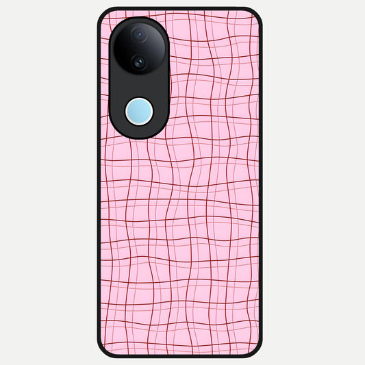  Soft Grid Bliss Glass Case for  iQOO Z10R back cover – full design glossy printed glass finish