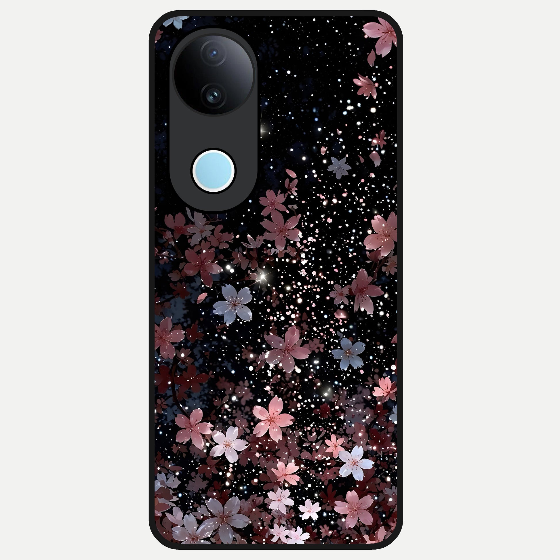  Starlit Flower Dreams Glass Case for iQOO Z10R back cover – full design glossy printed glass finish