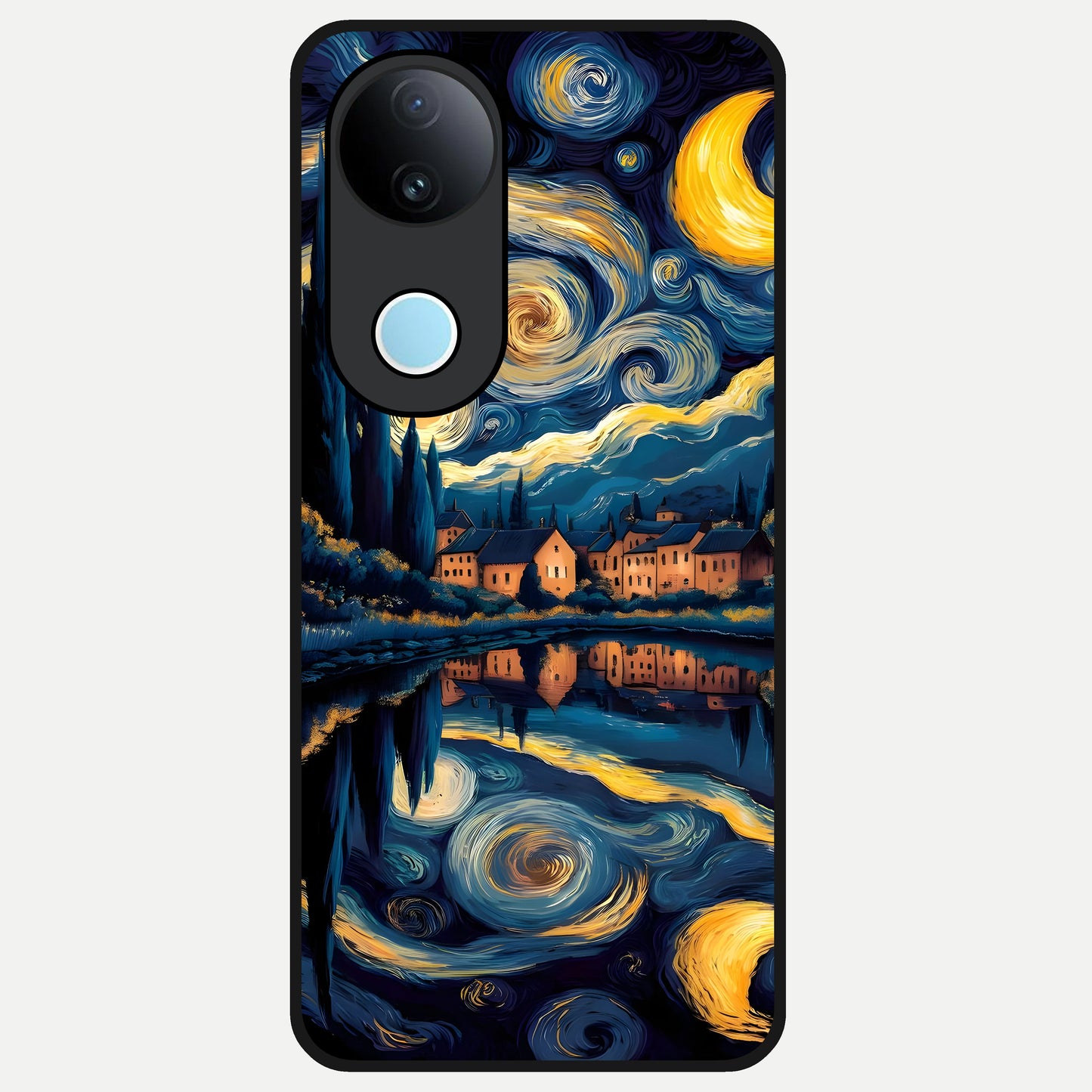  Starry Sky Serenity Glass Case for iQOO Z10R back cover – full design glossy printed glass finish