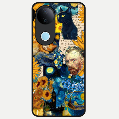  Sunflower Chic Mood Custom Name Glass Case for  iQOO Z10R back cover – full design glossy printed glass finish