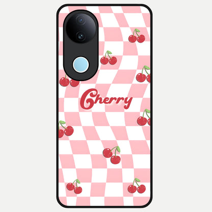  Sweet Cherry Vibes Glass Case for iQOO Z10R back cover – full design glossy printed glass finish