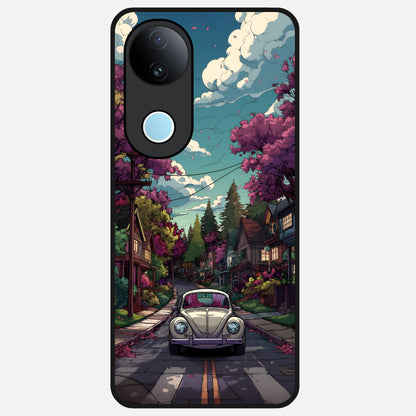  Vintage Street Drive Glass Case for  iQOO Z10R back cover – full design glossy printed glass finish