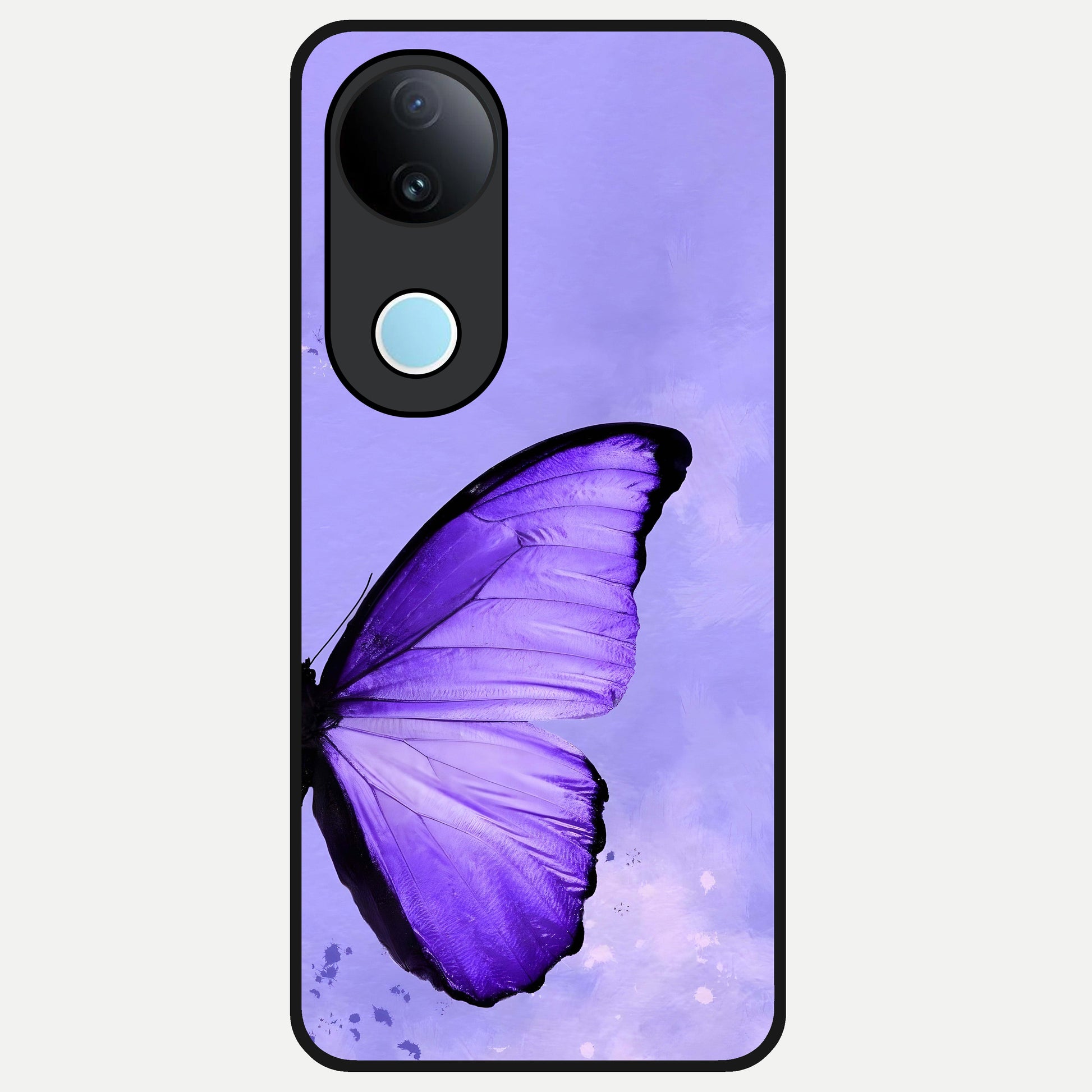  Violet Dream Wing Glass Case for  iQOO Z10R back cover – full design glossy printed glass finish
