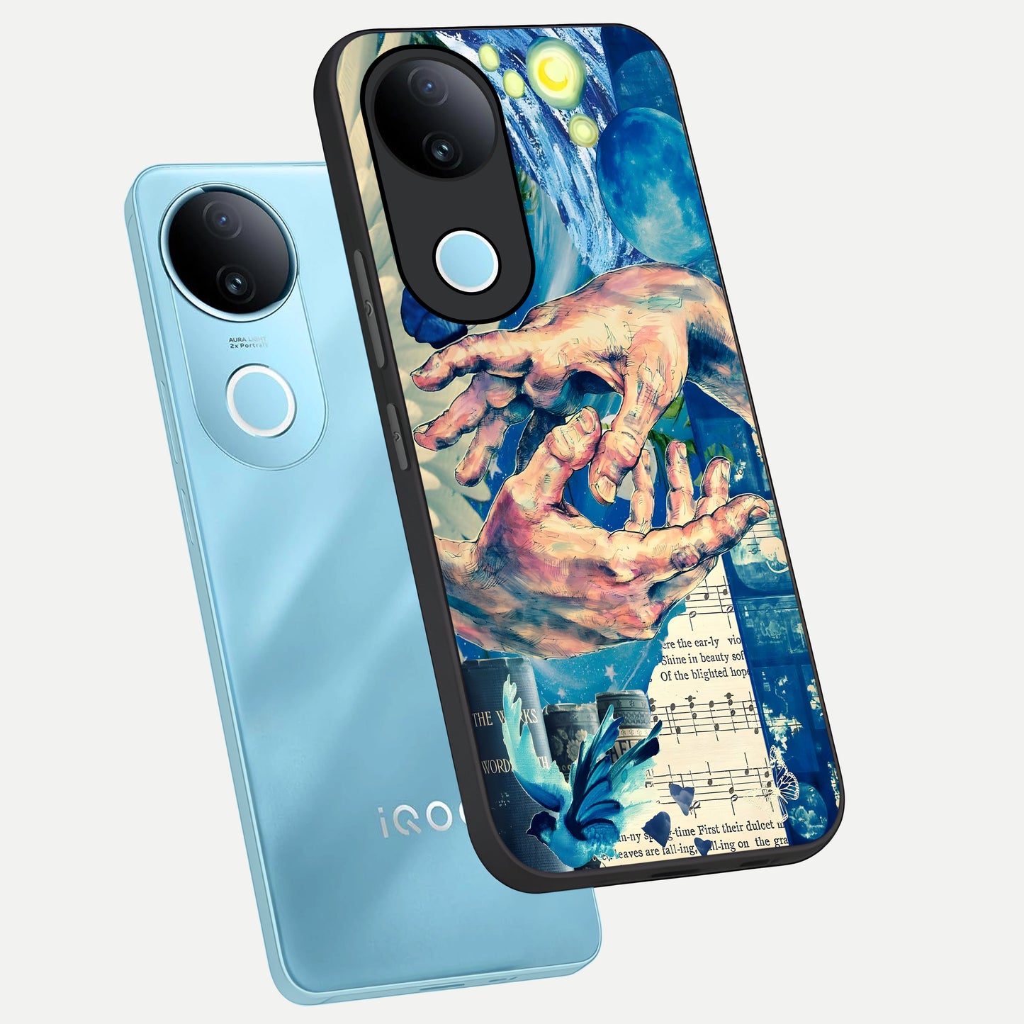  Aesthetic Divider phone case for  iQOO Z10R showing premium glass back cover with detailed artwork