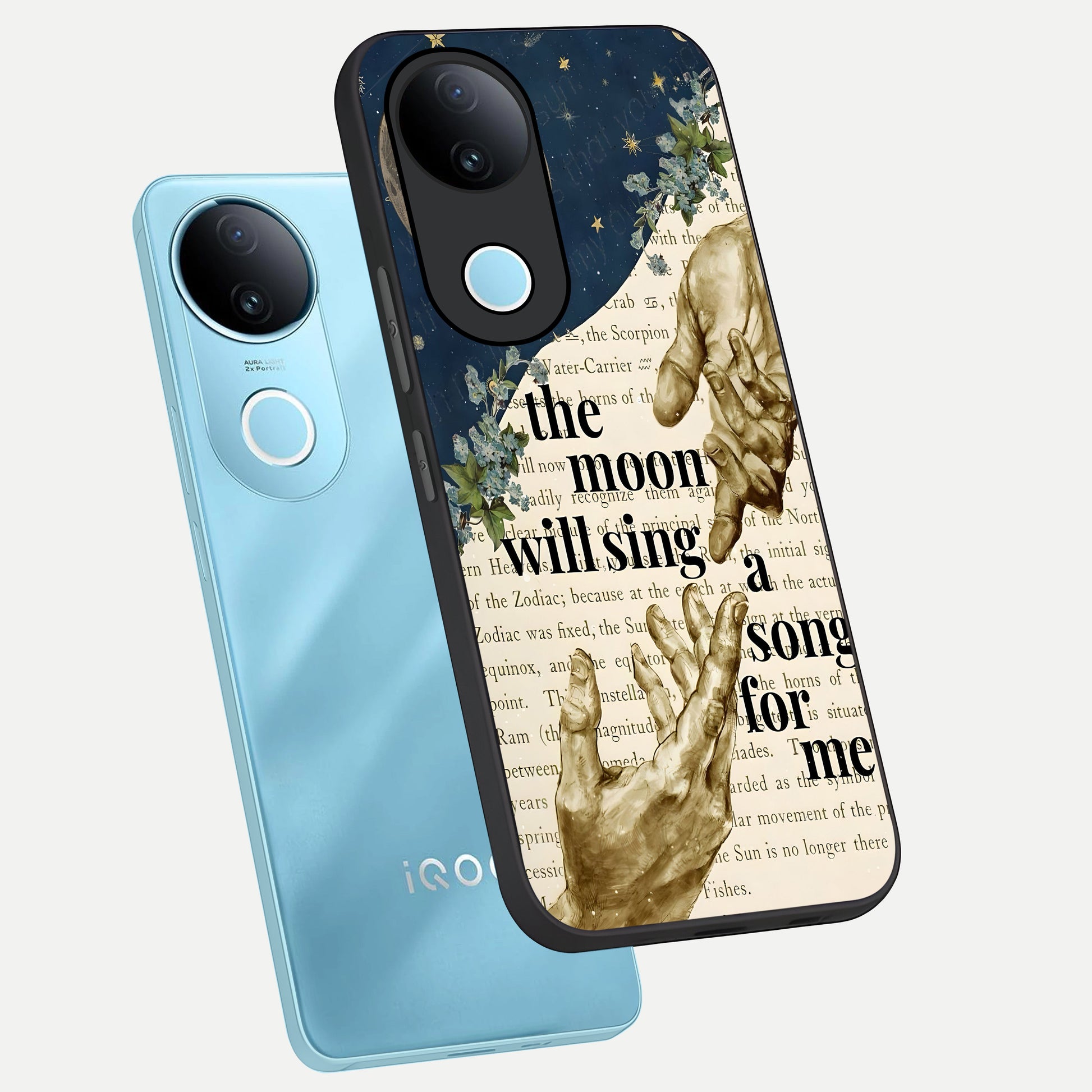  Aesthetic Divine phone case for iQOO Z10R showing premium glass back cover with detailed artwork
