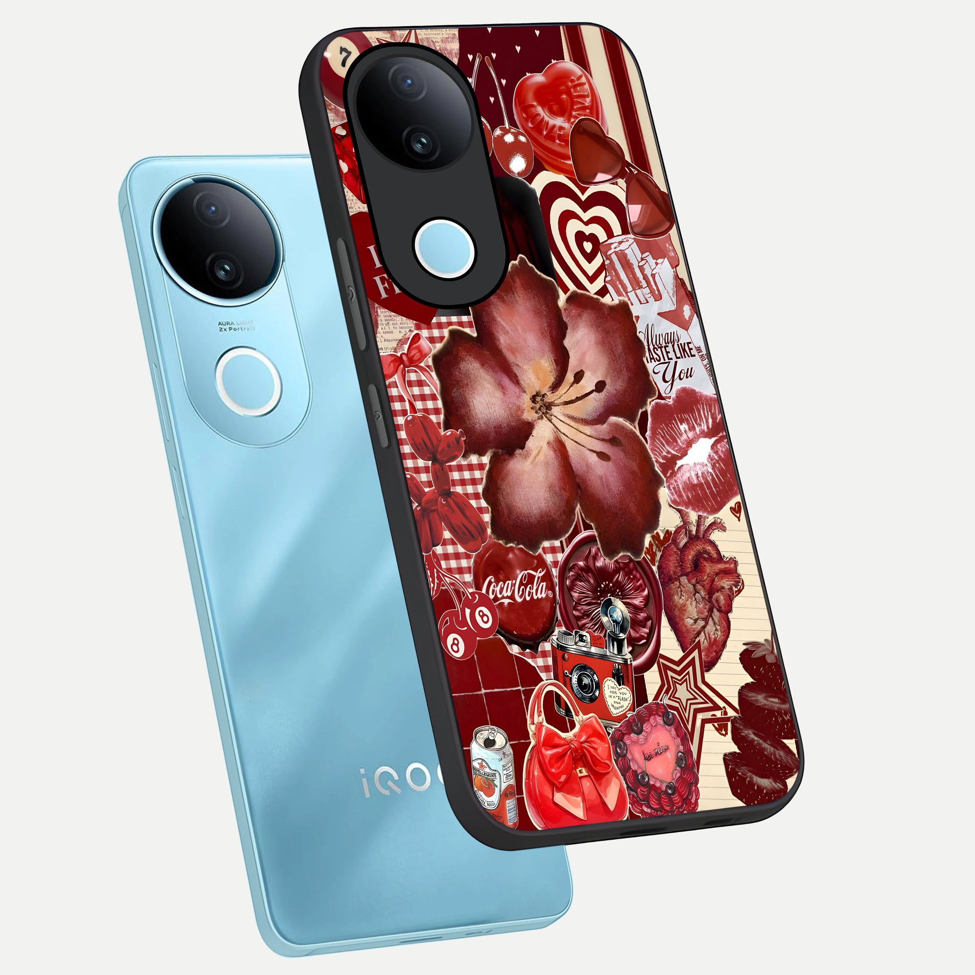  Aesthetic Little Freak phone case for  iQOO Z10R showing premium glass back cover with detailed artwork