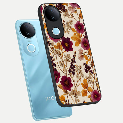  Autumn Wine Bloom phone case for  iQOO Z10R showing premium glass back cover with detailed artwork