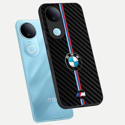  BMW Pattern phone case for  iQOO Z10R showing premium glass back cover with detailed artwork