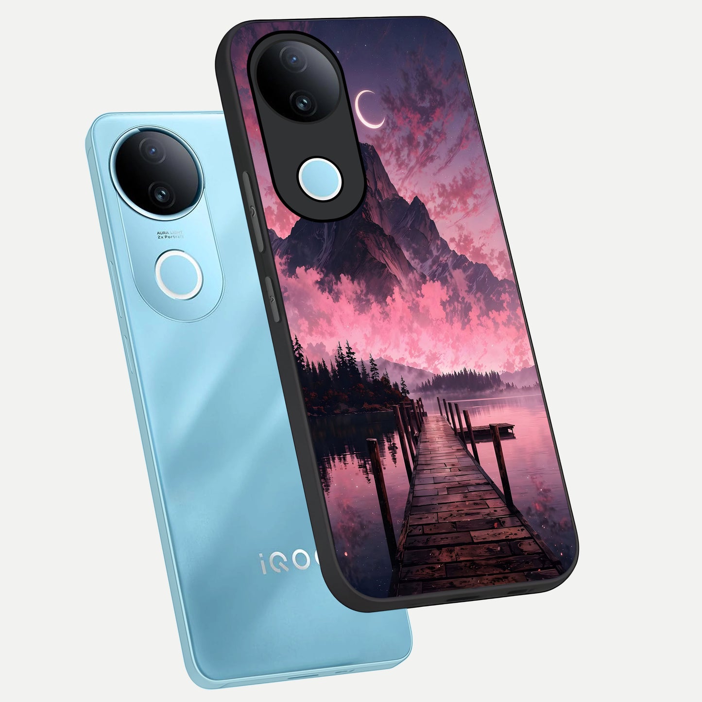  Beautiful Mountain View phone case for  iQOO Z10R showing premium glass back cover with detailed artwork