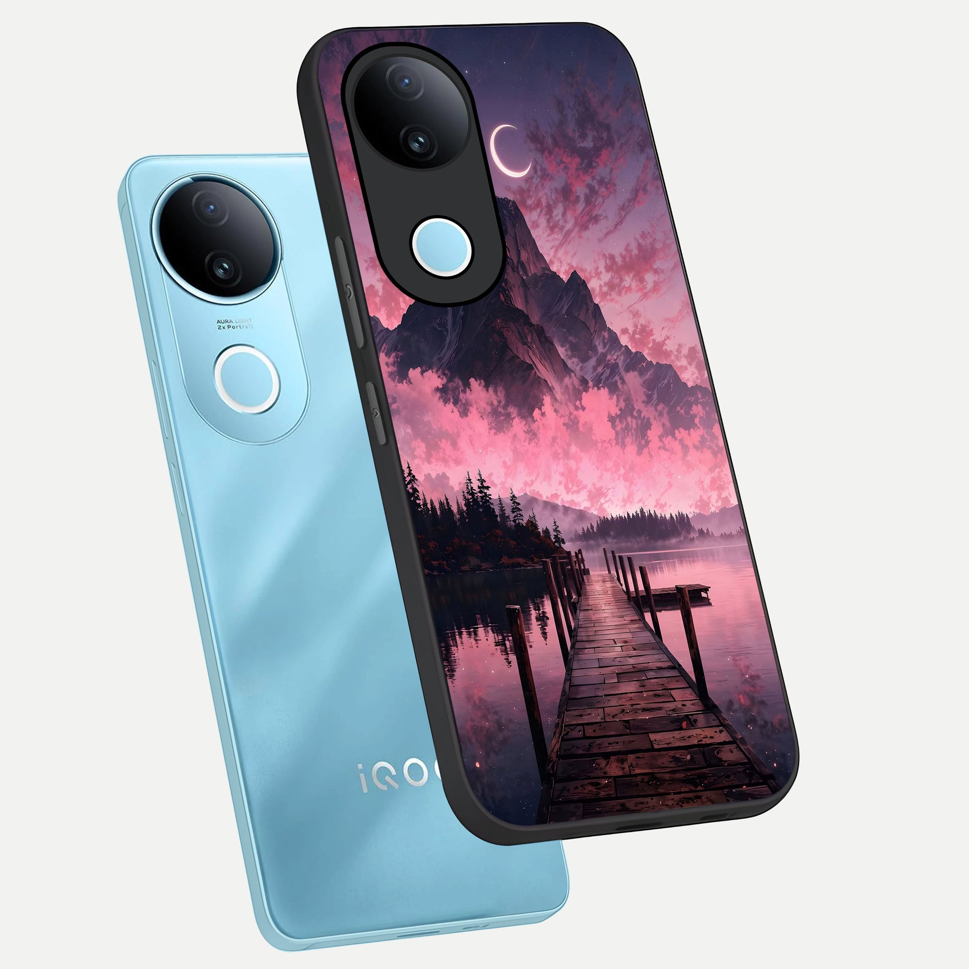  Beautiful Mountain View phone case for  iQOO Z10R showing premium glass back cover with detailed artwork