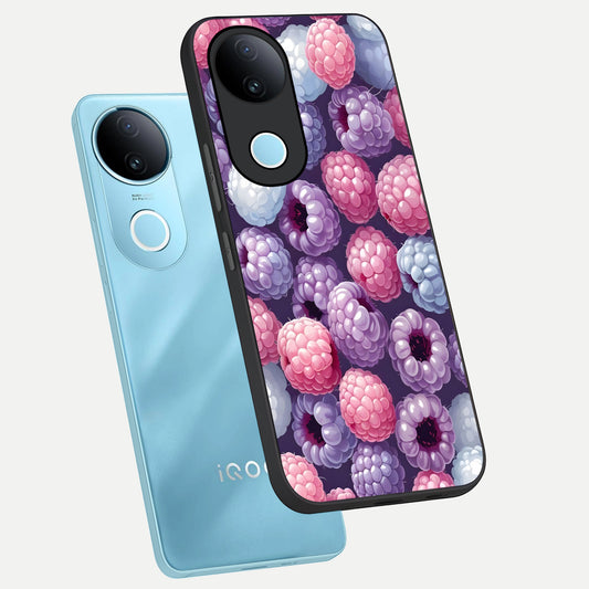  Berry Candy Pop phone case for  iQOO Z10R showing premium glass back cover with detailed artwork