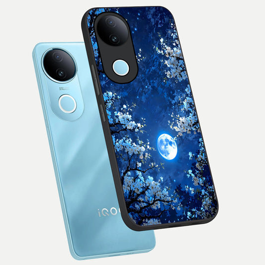  Blossom Moonlight Sky phone case for  iQOO Z10R showing premium glass back cover with detailed artwork