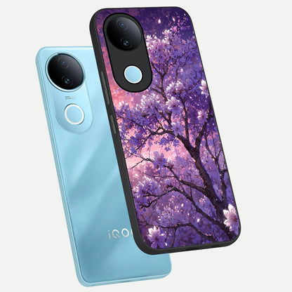  Blossom Tree phone case for iQOO Z10R showing premium glass back cover with detailed artwork