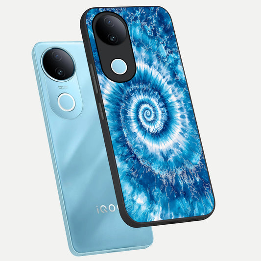  Blue Galaxy Wave phone case for  iQOO Z10R showing premium glass back cover with detailed artwork