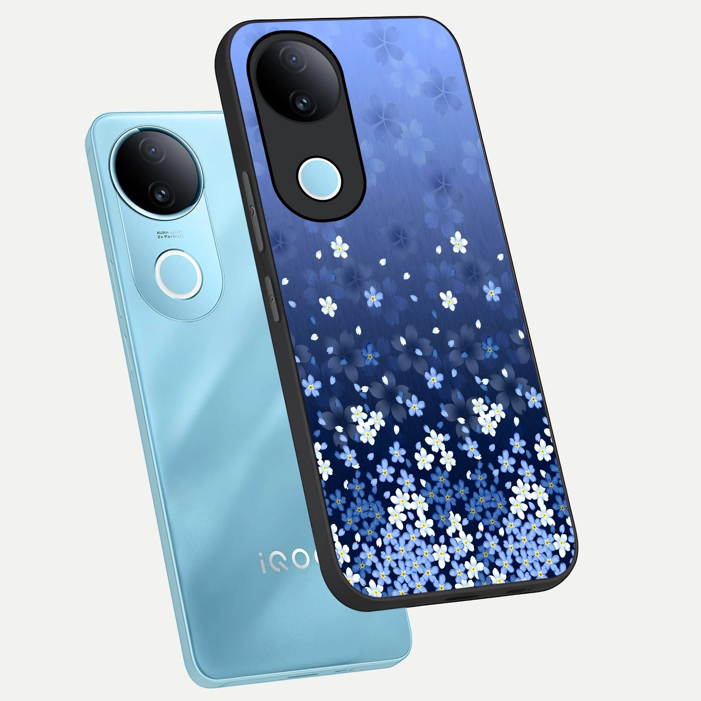  Blue Starry phone case for iQOO Z10R showing premium glass back cover with detailed artwork