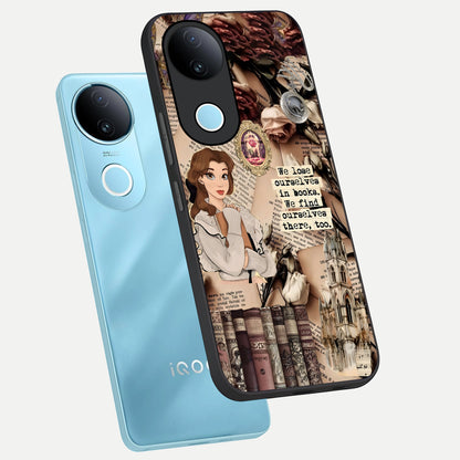  Bookish Dream World phone case for  iQOO Z10R showing premium glass back cover with detailed artwork