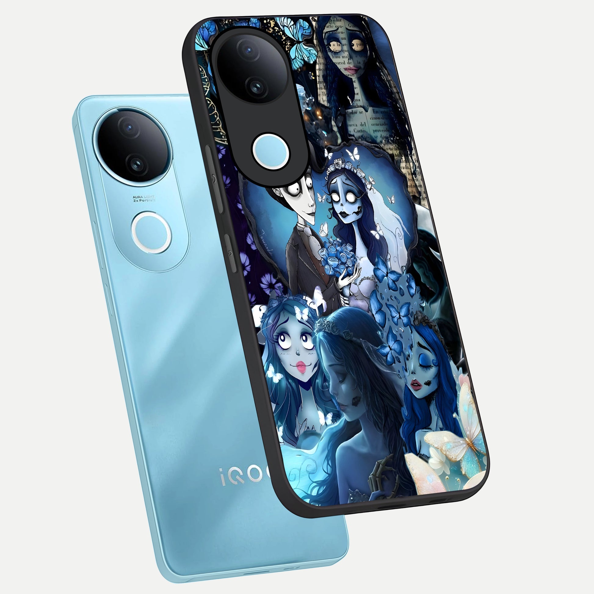  Butterfly Ghost Soul phone case for iQOO Z10R showing premium glass back cover with detailed artwork