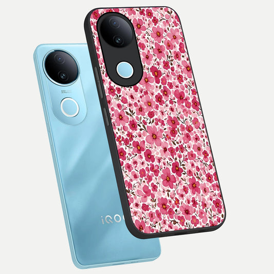  Cherry Blossom Charm phone case for  iQOO Z10R showing premium glass back cover with detailed artwork