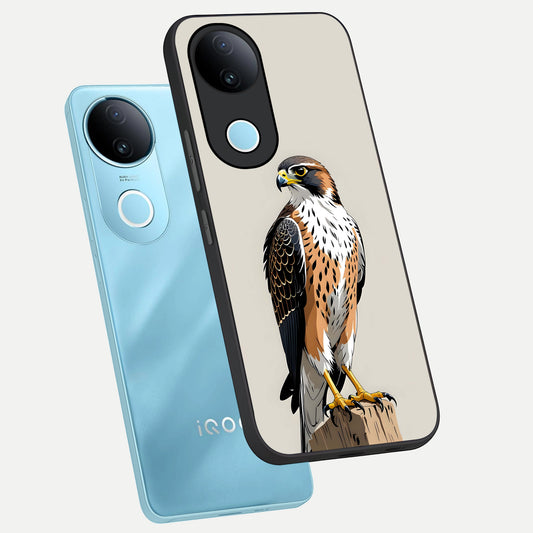  Clever Eagle phone case for  iQOO Z10R showing premium glass back cover with detailed artwork