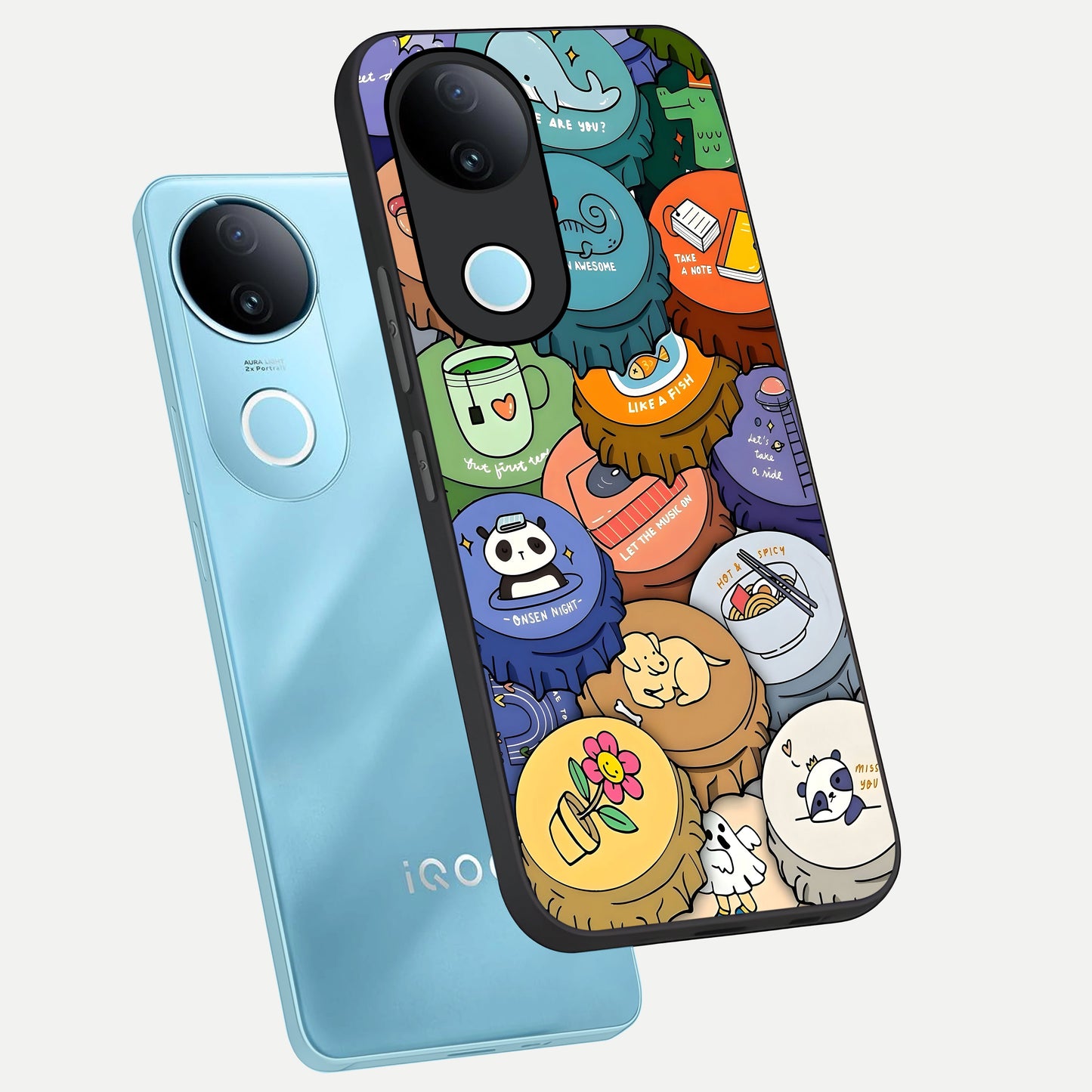  Coins Patterns phone case for  iQOO Z10R showing premium glass back cover with detailed artwork