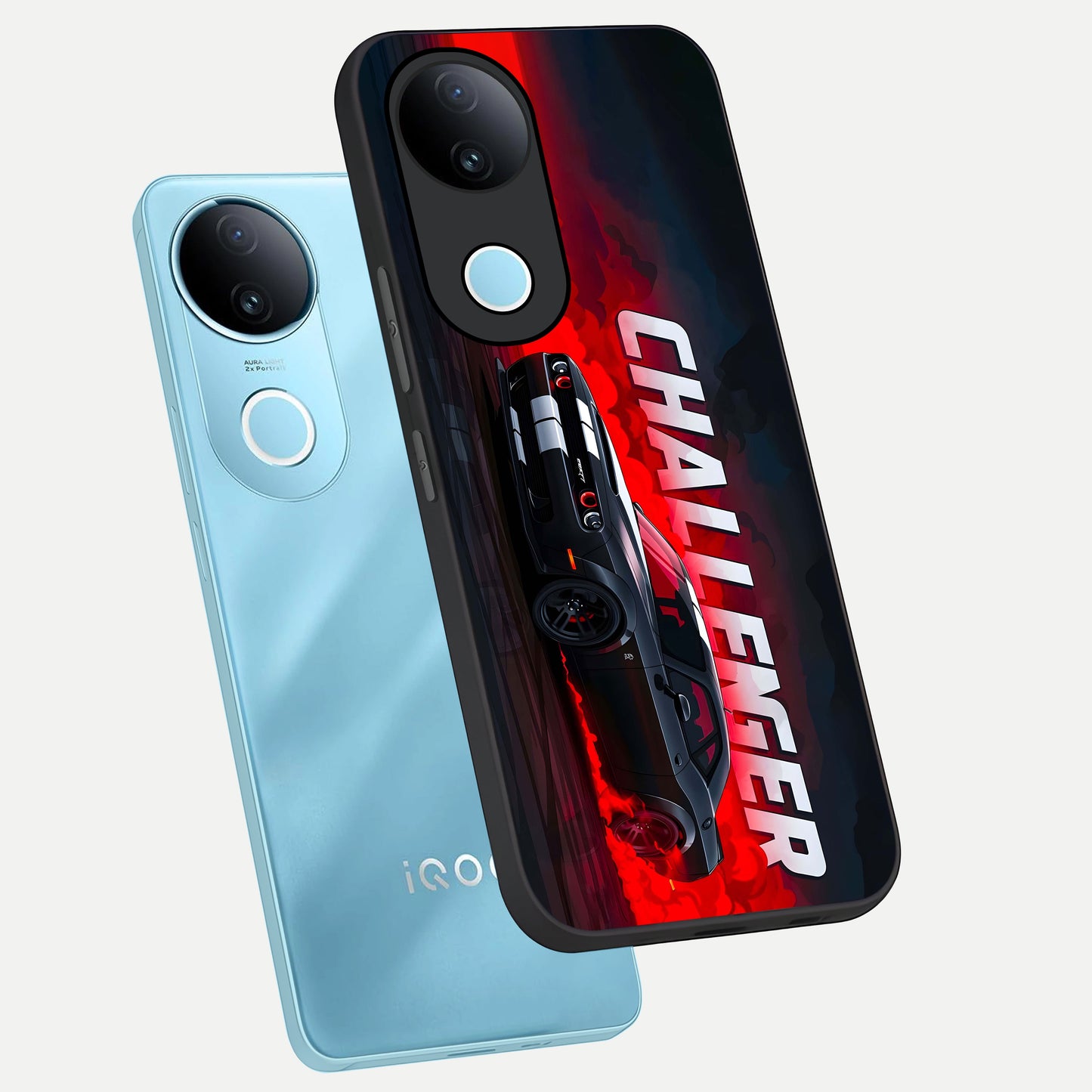  Crimson Challenger Fury phone case for  iQOO Z10R showing premium glass back cover with detailed artwork
