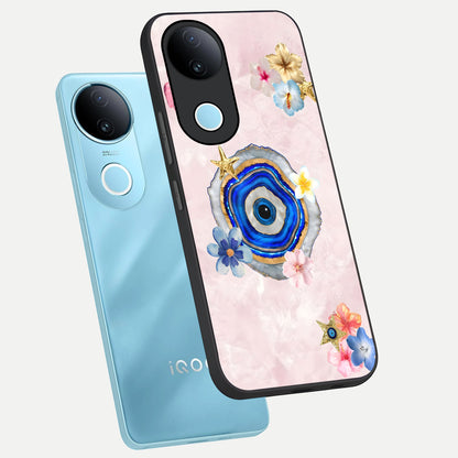  Divine Aura Bloom phone case for iQOO Z10R showing premium glass back cover with detailed artwork