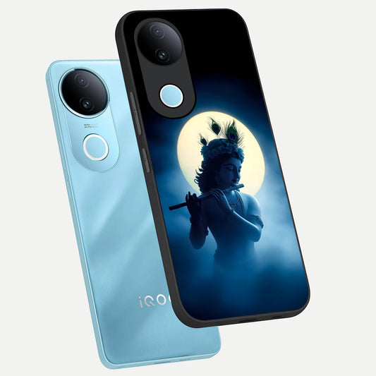  Divine Moon Flute phone case for  iQOO Z10R showing premium glass back cover with detailed artwork