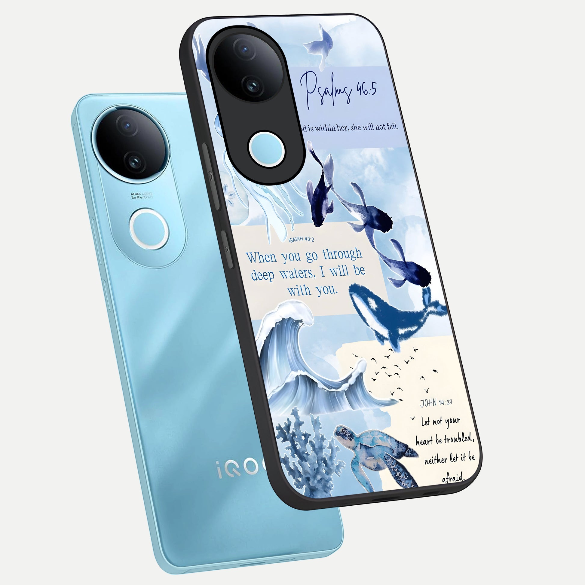 Faithful Ocean Promise phone case for  iQOO Z10R showing premium glass back cover with detailed artwork