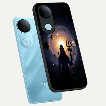  Galactic Shiva Vision phone case for  iQOO Z10R showing premium glass back cover with detailed artwork