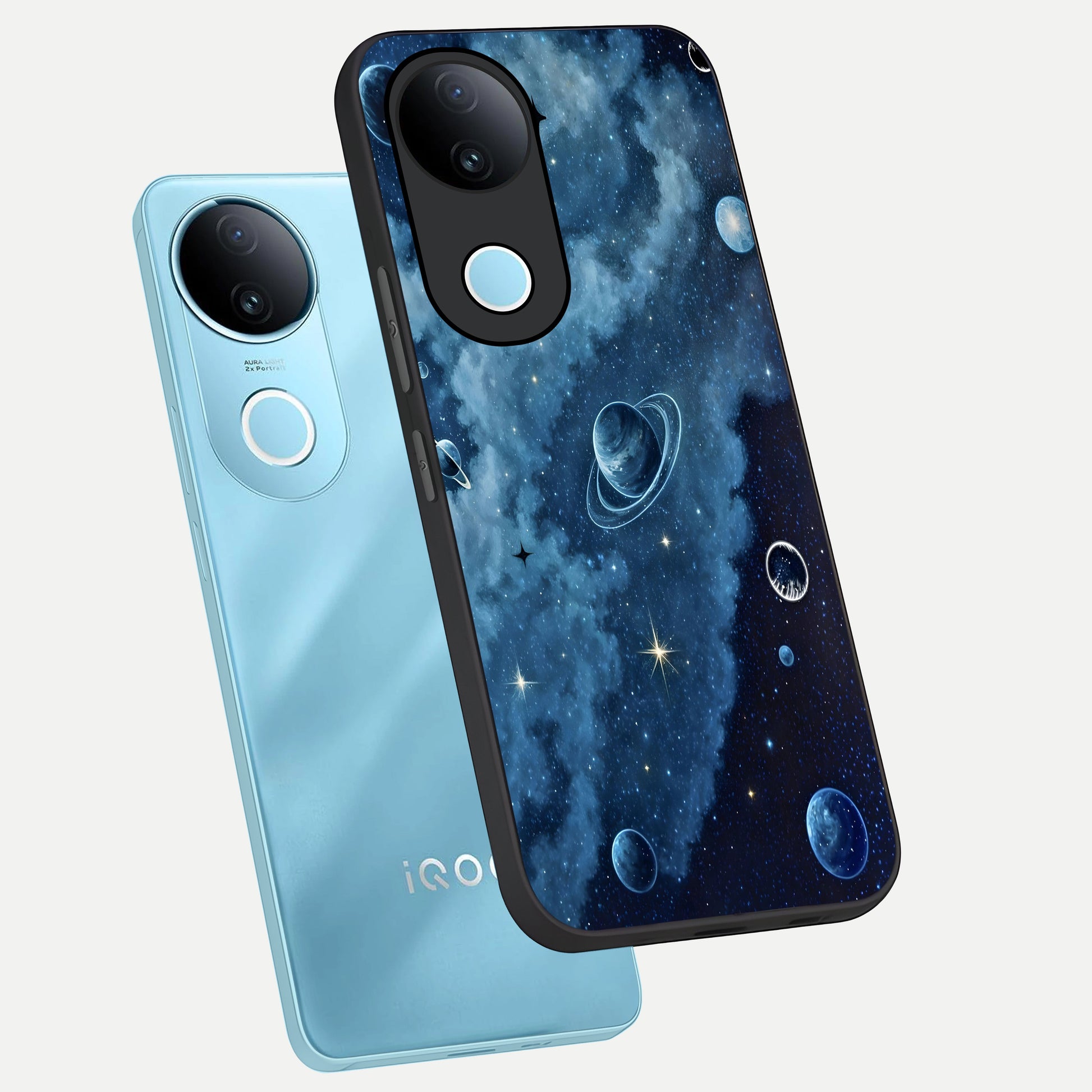  Galaxy Dream Space phone case for  iQOO Z10R showing premium glass back cover with detailed artwork