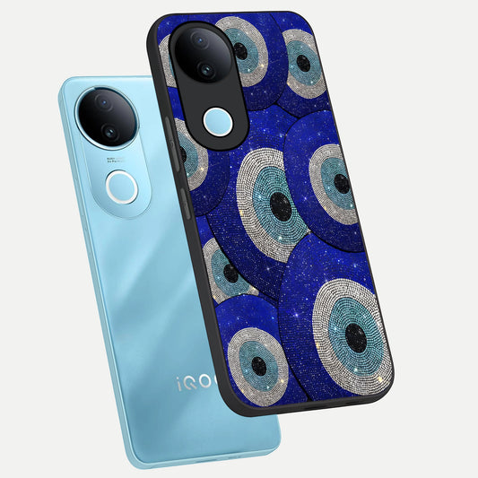  Galaxy Eye Flow phone case for iQOO Z10R showing premium glass back cover with detailed artwork