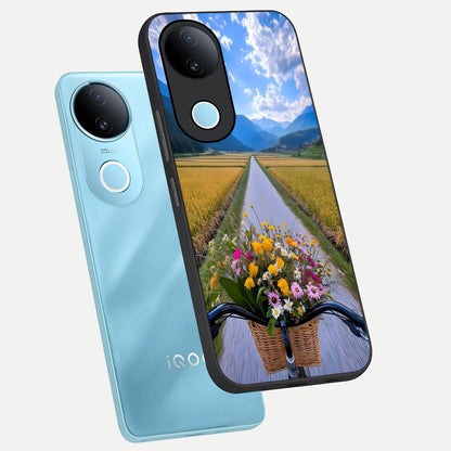  Golden Field Journey phone case for  iQOO Z10R showing premium glass back cover with detailed artwork