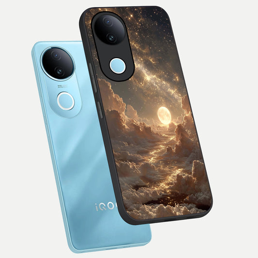  Golden Sky Dream phone case for  iQOO Z10R showing premium glass back cover with detailed artwork